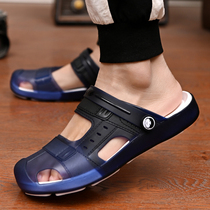 Slippers men sandals summer new hole shoes Baotou bathroom inside and outside wear sandals sandals trendy shoes
