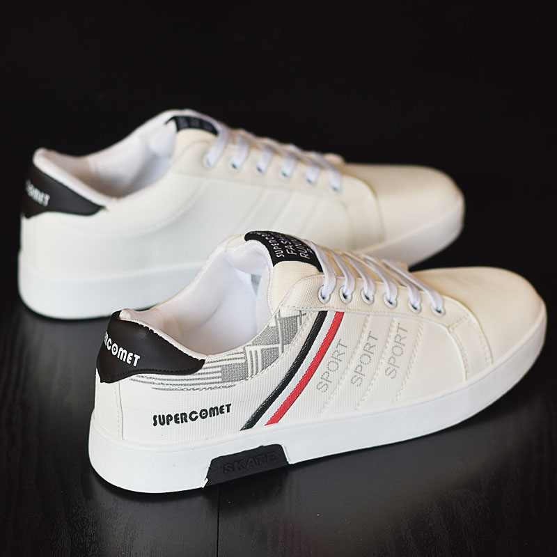 A07-1 White Black Canvas2021 Xiaobai Korean version trend Versatile Fashion shoes spring Internal elevation teenagers  summer skate shoes Men's Shoes