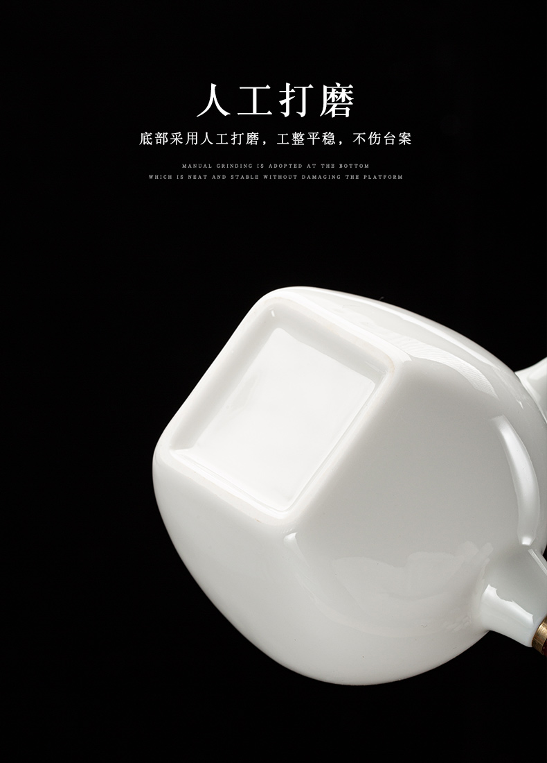 Dehua suet jade white porcelain ebony side the craft ceramics and cups of tea sea points fair keller of tea, kungfu tea
