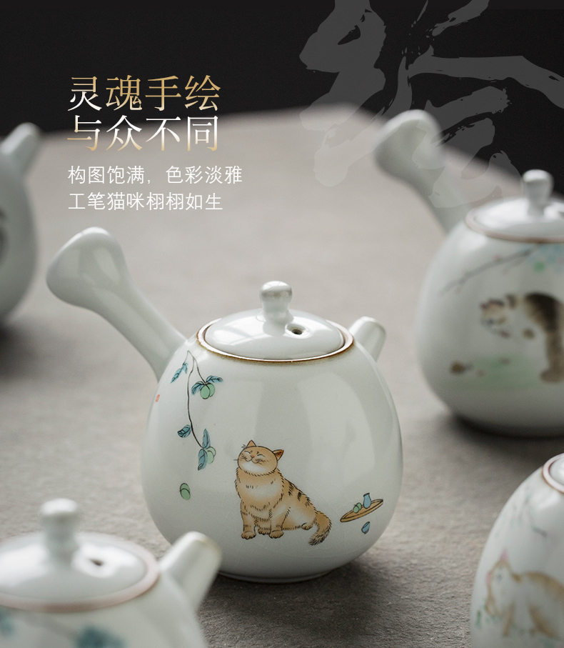 Jingdezhen Japanese your up kung fu tea pot set a small set of contracted and I home sitting room of a complete set of office