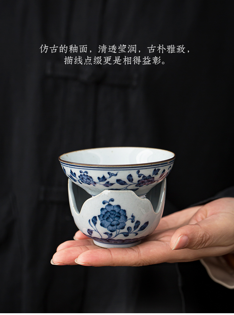 Blue and white tea) exchanger with the ceramics filter separator creative kung fu tea accessories make tea tea strainer