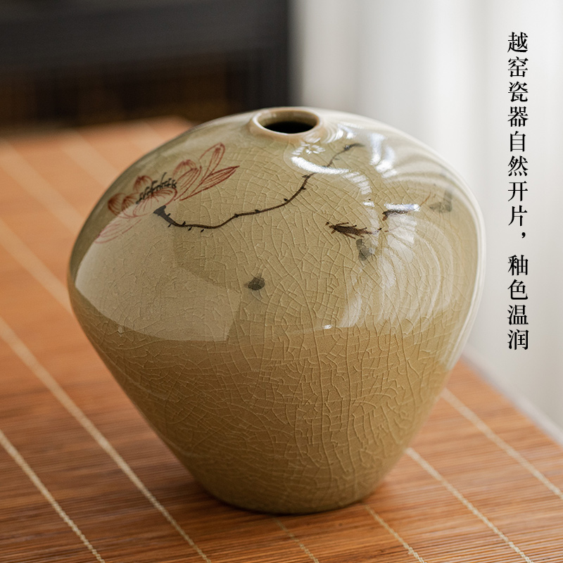 Jingdezhen, the up lotus flower vase hand - made flowers in I and contracted sitting room adornment TV ark, porch place