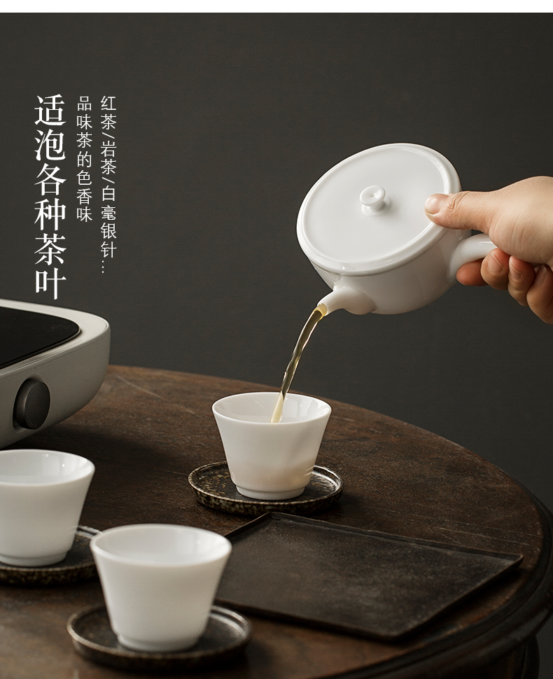 Sweet white ceramic side home suits for the teapot in use pot of jingdezhen porcelain teapot manually kung fu tea set