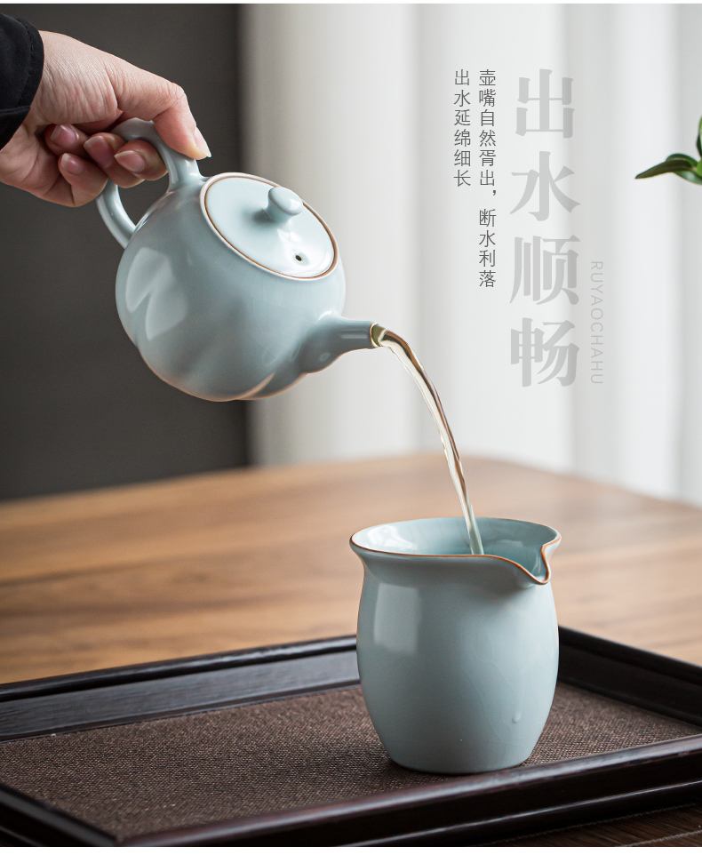 Your up pumpkin pot of jingdezhen ceramic teapot single pot manually restoring ancient ways Your porcelain undressed ore celadon glaze on tea sets