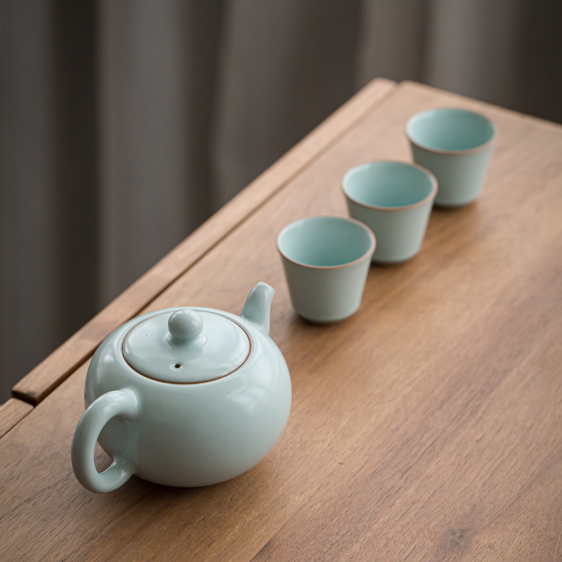 Hand your up xi shi pot of large - sized jingdezhen antique porcelain teapot single pot of ice to crack of the run of mine ore glaze celadon