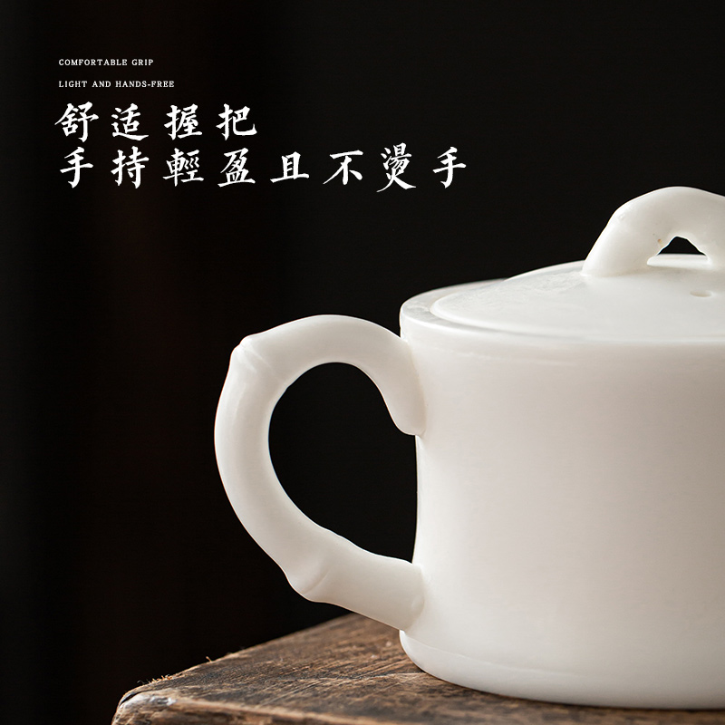 Dehua white clay story CiHu pure manual teapot large capacity full manual household utensils suits for bamboo pot