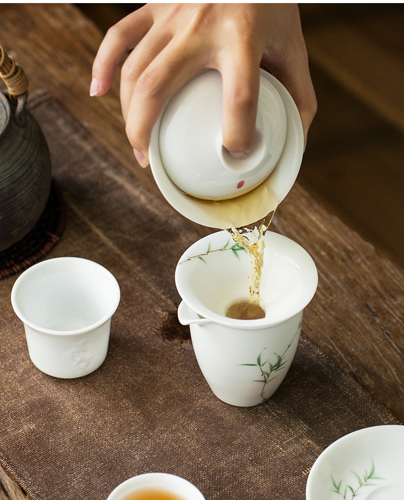 Earth story of pure hand - made bamboo tea jingdezhen manual under glaze color porcelain filtration kung fu tea spare parts