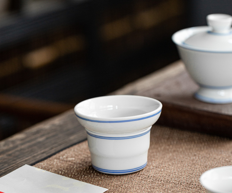 Earth story) tea tea tea strainer sweet white porcelain tea hook exchanger with the ceramics filter tea tea strainer