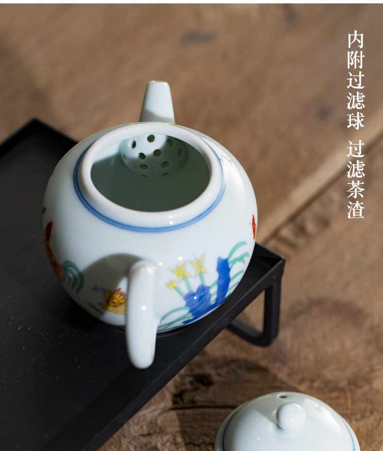 Ming chenghua cup single color chicken cylinder maker of jingdezhen ceramic manual hand - made kung fu tea kettle