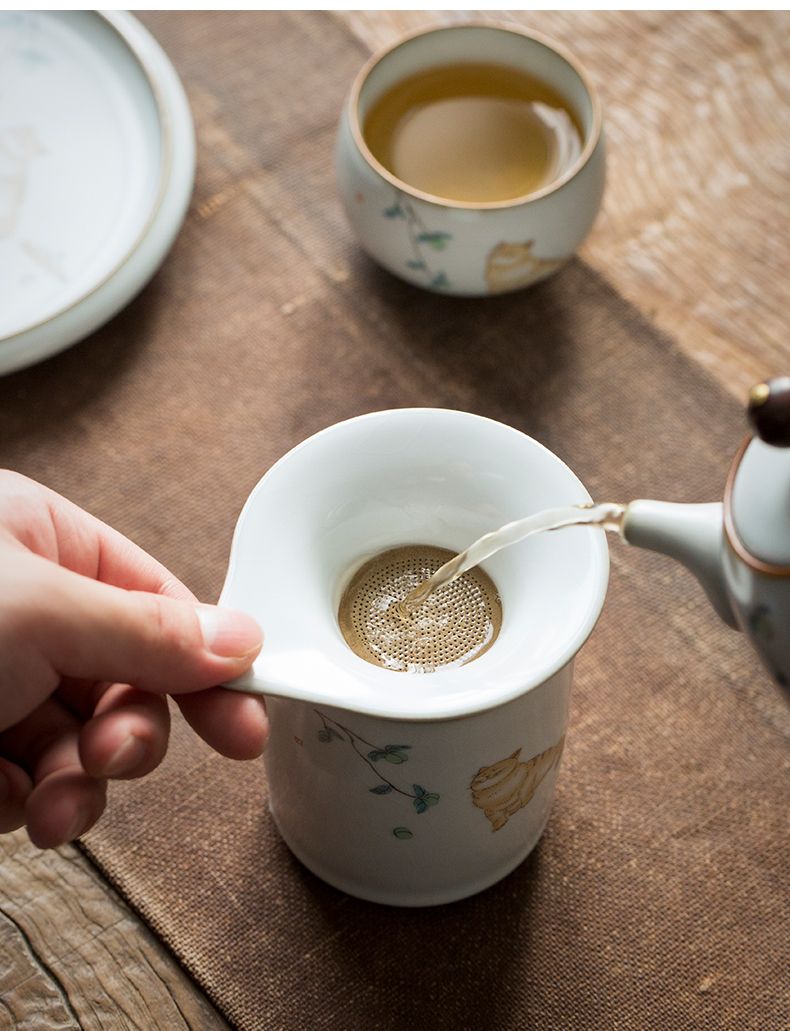 Open your up porcelain pieces can raise hand tea ware kung fu tea set ceramic large tea individual justice, sea glass