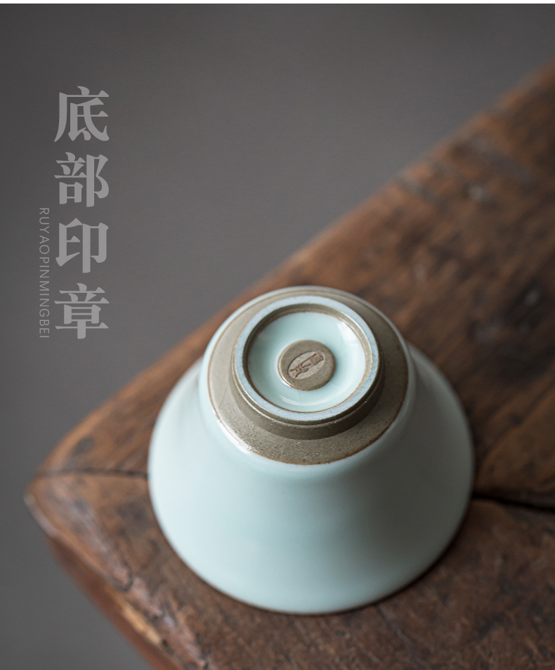 Your up with azure single master cup ceramic cups can keep open piece of kunfu tea light ice crack glaze built sample tea cup