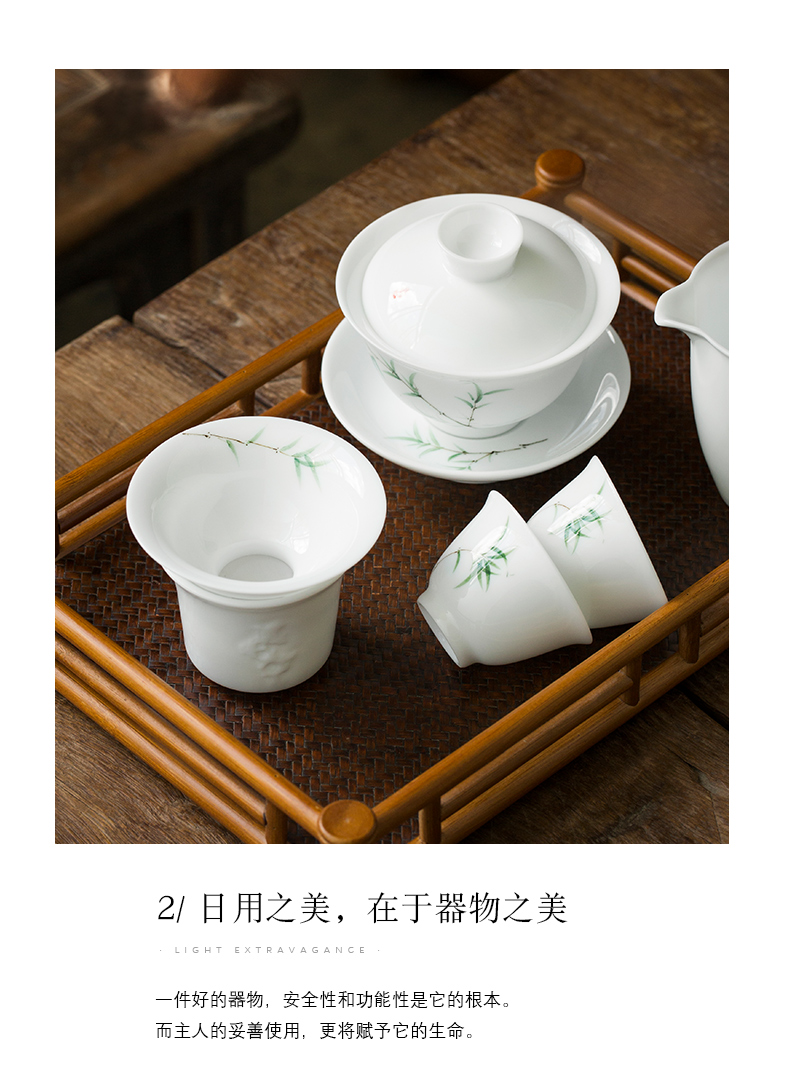 Earth story of pure hand - made bamboo tea jingdezhen manual under glaze color porcelain filtration kung fu tea spare parts