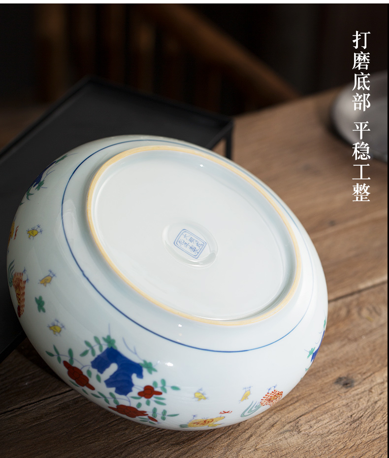 Hand a cup of tea to wash chicken cylinder jingdezhen da Ming chenghua bucket color wash cup bowl of tea six gentleman 's zero water jar water washing