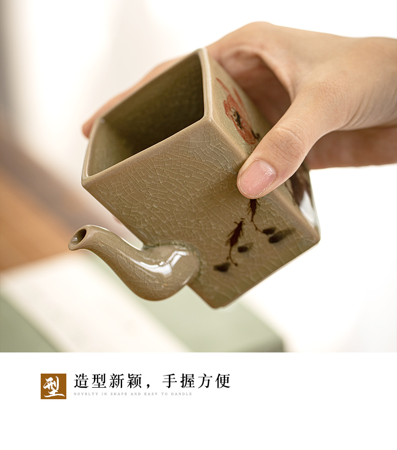 Jingdezhen ice to crack the up square hand - made ceramic cups kung fu tea set common cup size fair fair keller cup