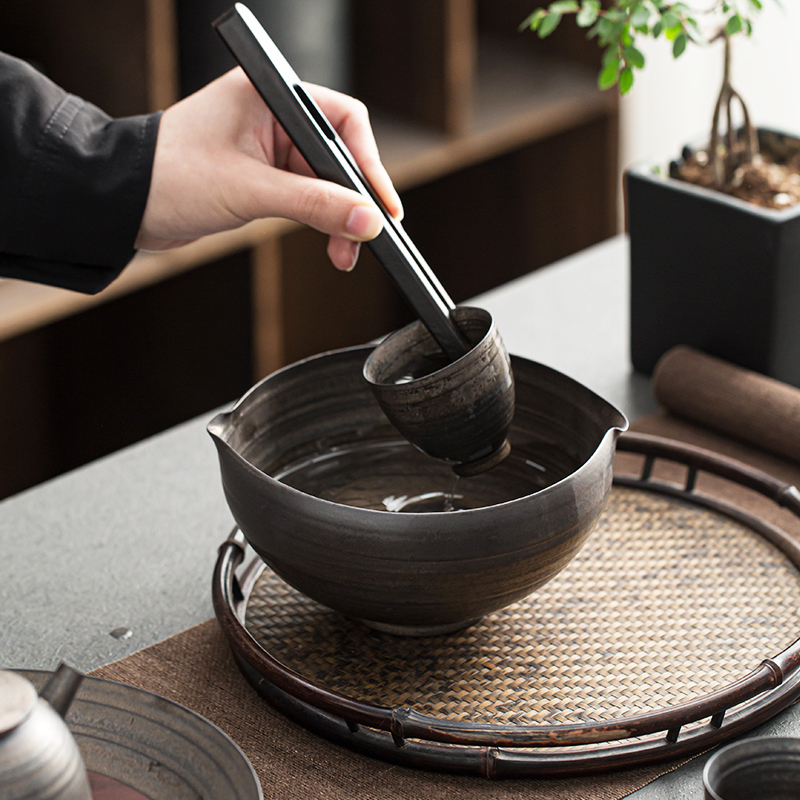 Japanese style restoring ancient ways rust glaze tea wash your ceramic cup thick TaoJian water meng home dross barrels of kung fu tea accessories