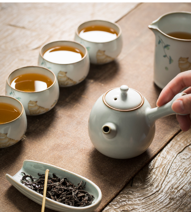 Jingdezhen Japanese your up kung fu tea pot set a small set of contracted and I home sitting room of a complete set of office