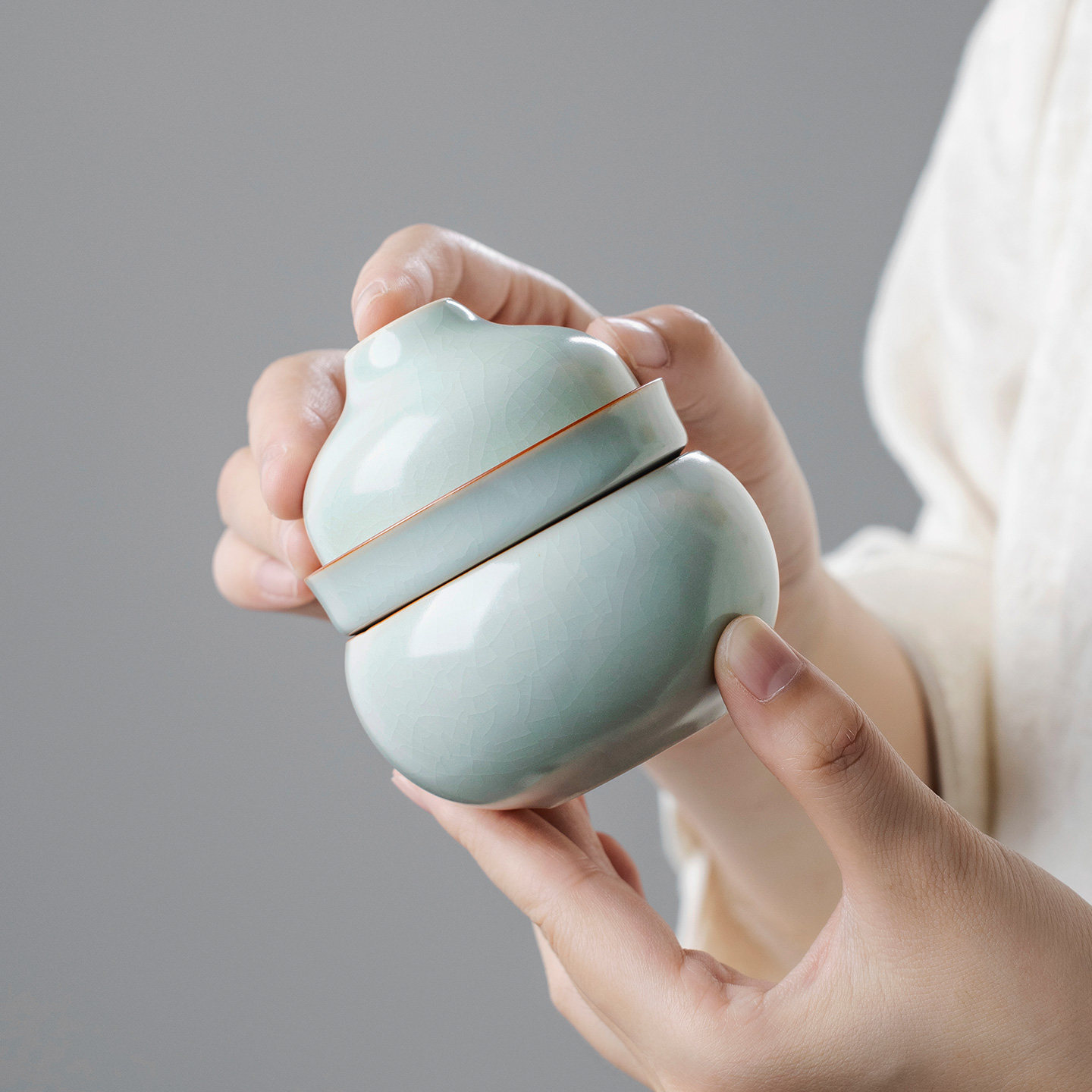 Tianqing Ru Kiln Gourd Quick Cup One Pot Two Cups Travel