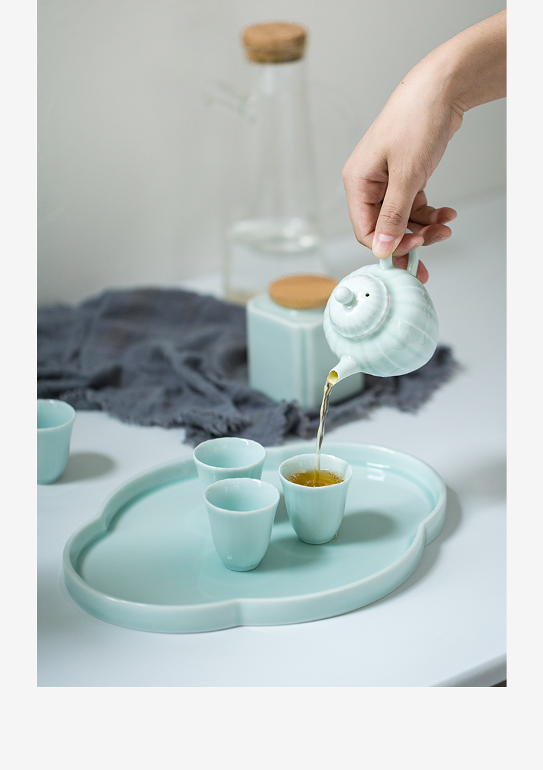 Earth story celadon tea service office ceramic teapot teacup tea tray was kung fu tea set gift set packing