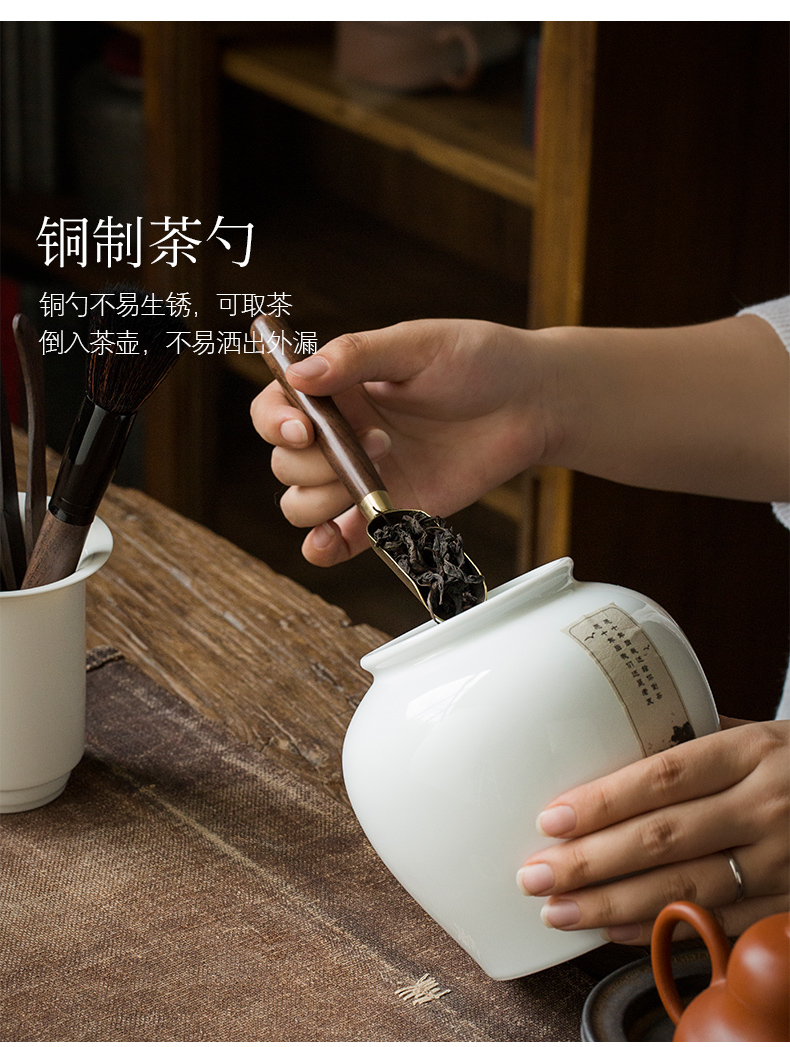 Ebony wood tea white porcelain six gentleman kung fu tea accessories 6 gentleman of tea ChaGa spoon, knife tools