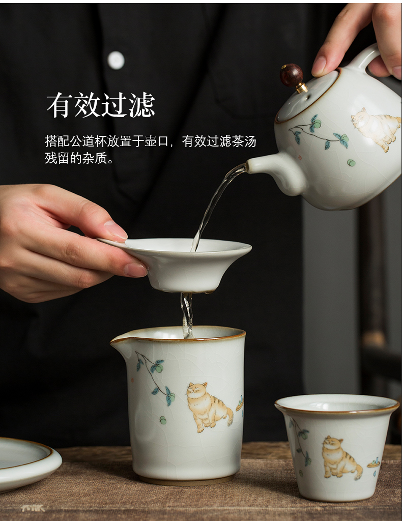 Open your up porcelain pieces can raise hand tea ware kung fu tea set ceramic large tea individual justice, sea glass