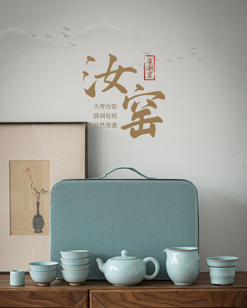 Jingdezhen azure pure manual your up kung fu tea set home sitting room tea ceramic cups xi shi pot