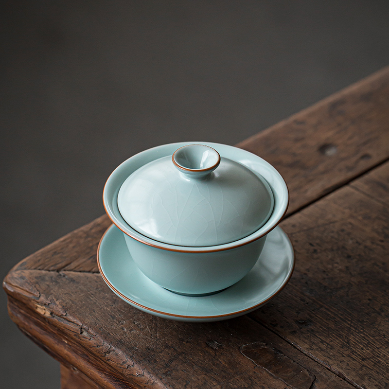 Your up tureen tea cups a single large bowl of jingdezhen porcelain three cups of checking ceramic tea set ice crack glaze