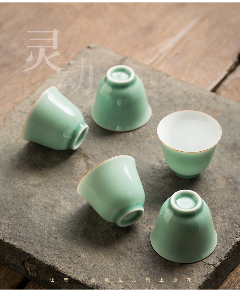 Jingdezhen tea custom lettering thin foetus cups little kung fu glaze of ceramic sample tea cup master cup custom