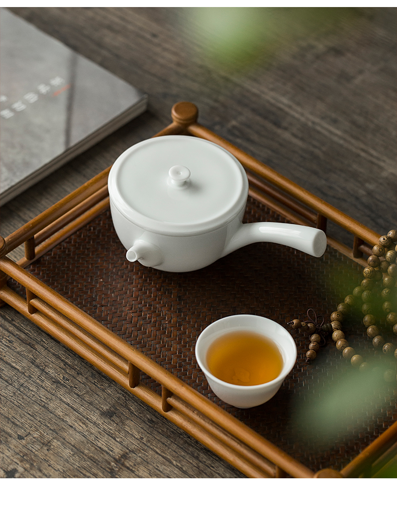 Sweet white ceramic side home suits for the teapot in use pot of jingdezhen porcelain teapot manually kung fu tea set