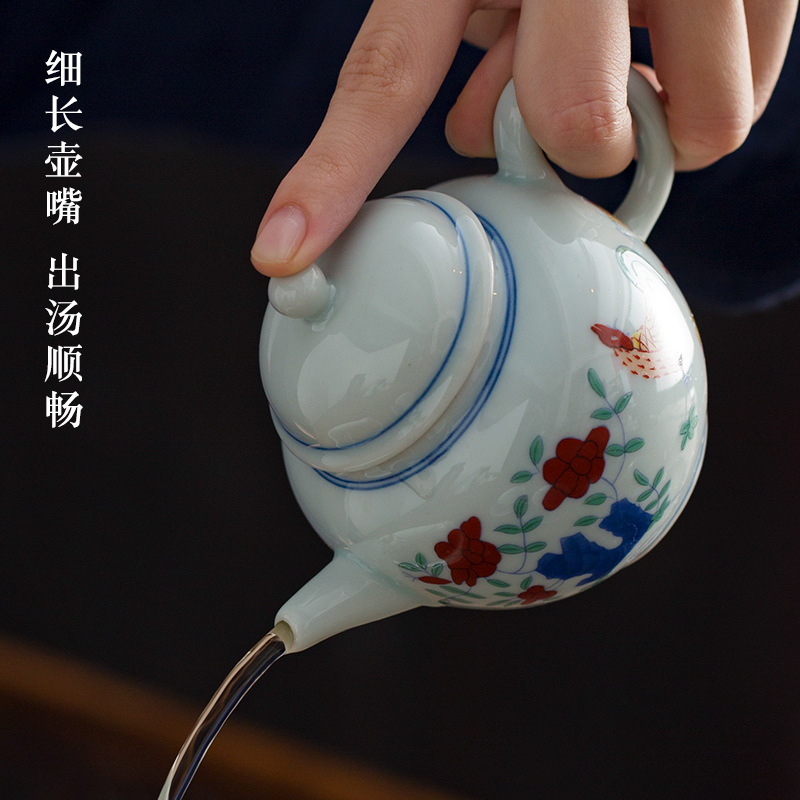 Ming chenghua cup single color chicken cylinder maker of jingdezhen ceramic manual hand - made kung fu tea kettle
