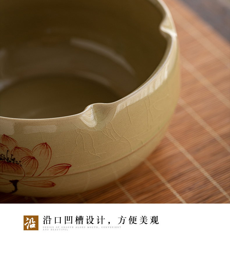 Jingdezhen hand - made lotus ice to crack the up ceramic tea wash your bowl is domestic large capacity water jar is large porcelain writing brush washer