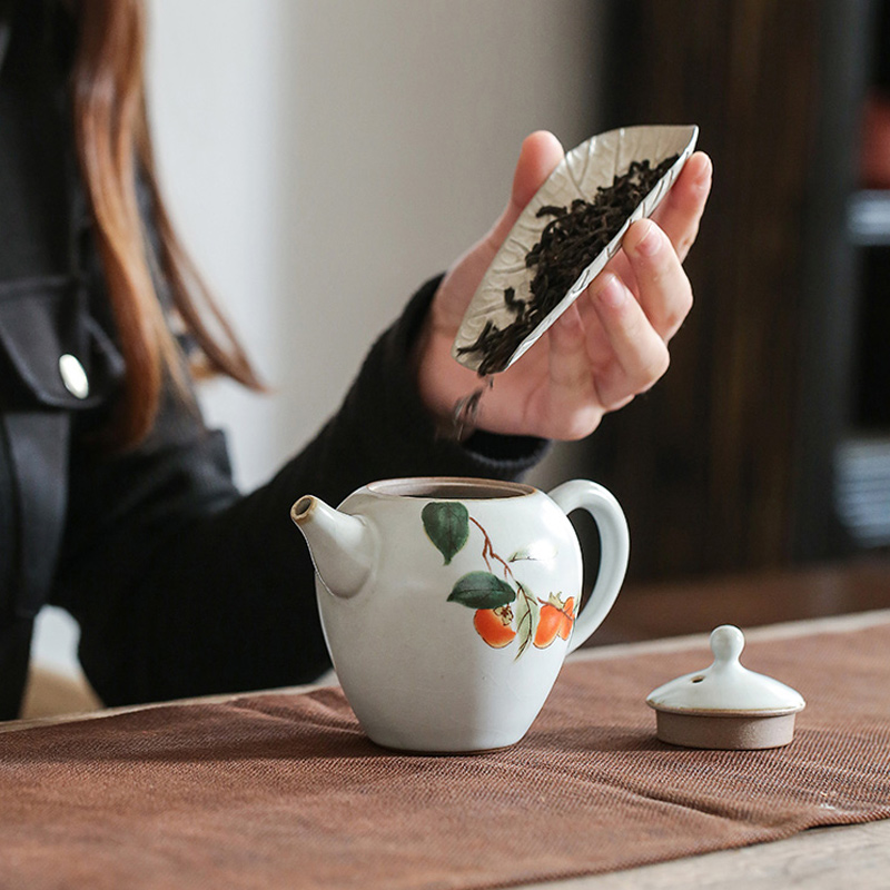 Jingdezhen manual hand draw your up archaize open piece of kung fu tea pot household single pot of ceramic tea teapot