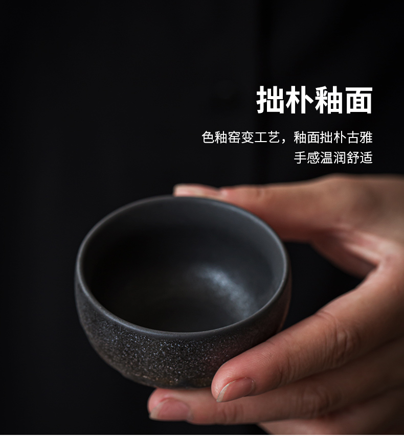 Manual fine gold coarse pottery ceramic cups single CPU antique Chinese pottery clay large kung fu tea set unglazed master CPU