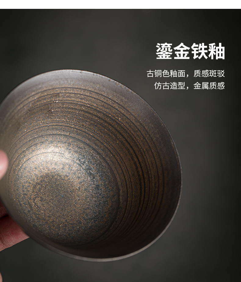 Retro rust glaze three only single is not a hot tureen jingdezhen Japanese coarse TaoChun manual firewood ceramic bowl