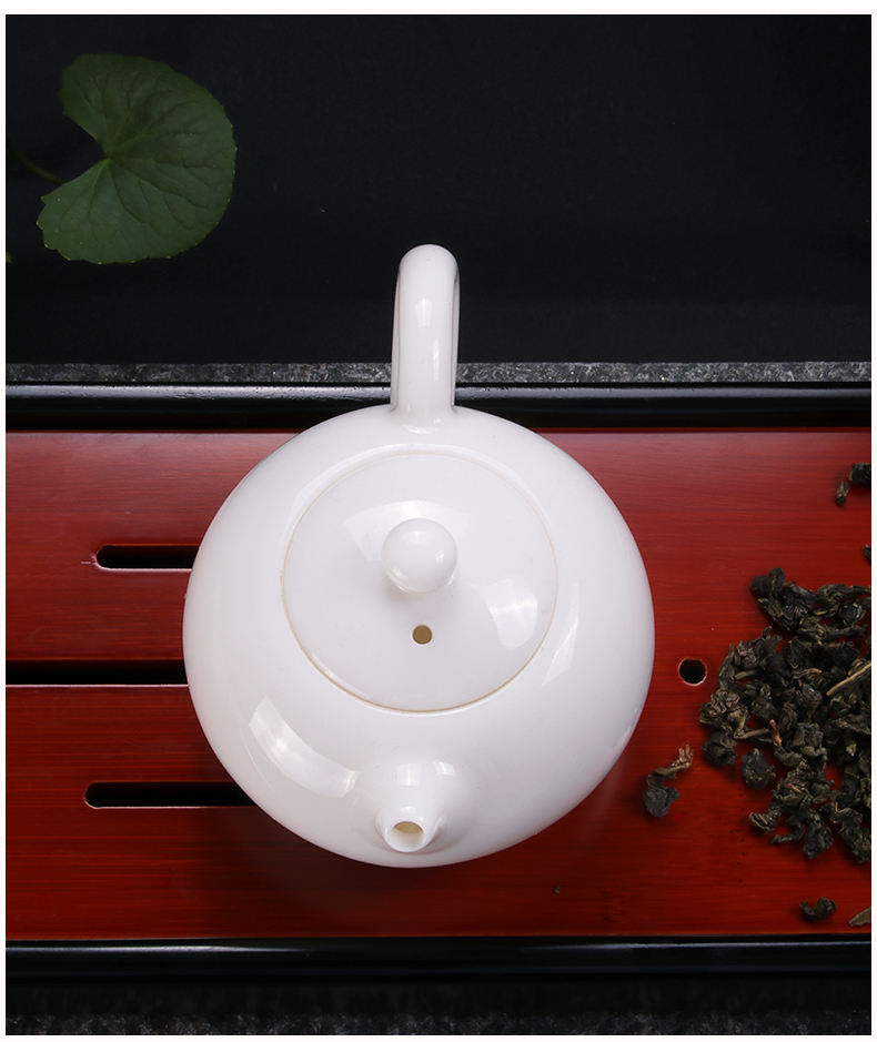 Earth story white porcelain ceramic teapot single pot of household teapot hand xi shi pot of dehua white suet in China