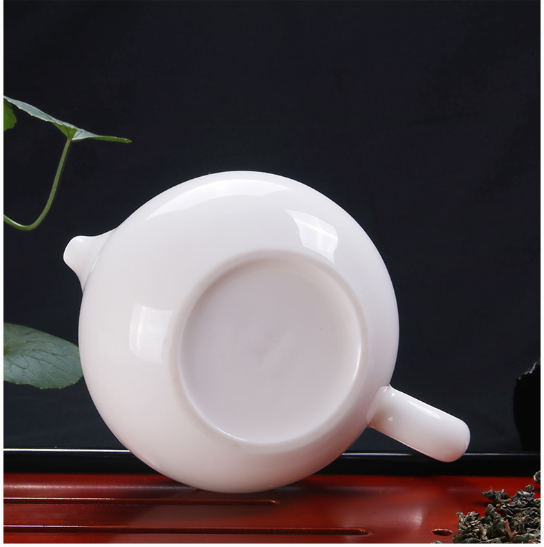 Earth story white porcelain ceramic teapot single pot of household teapot hand xi shi pot of dehua white suet in China