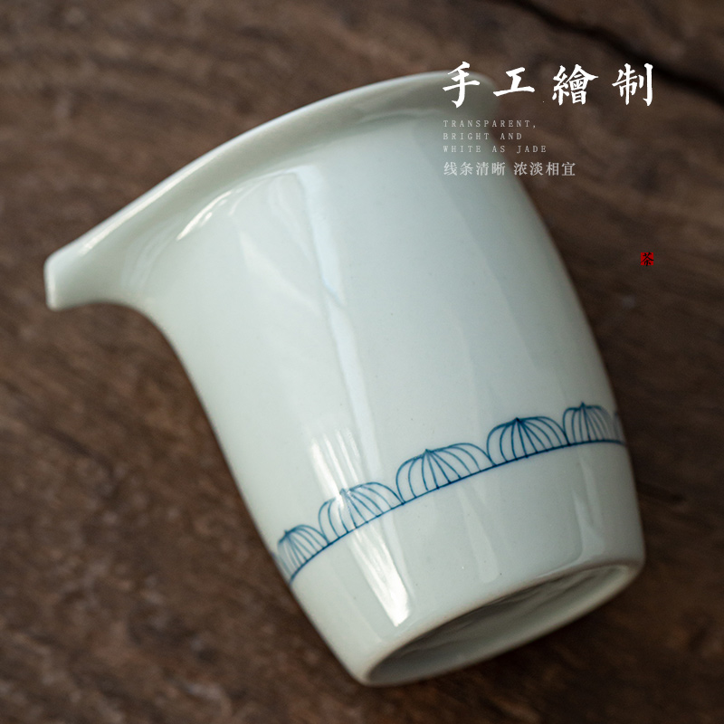 Earth story jingdezhen blue and white large fair keller hand - made ceramic antique tea is tea sea kung fu tea set