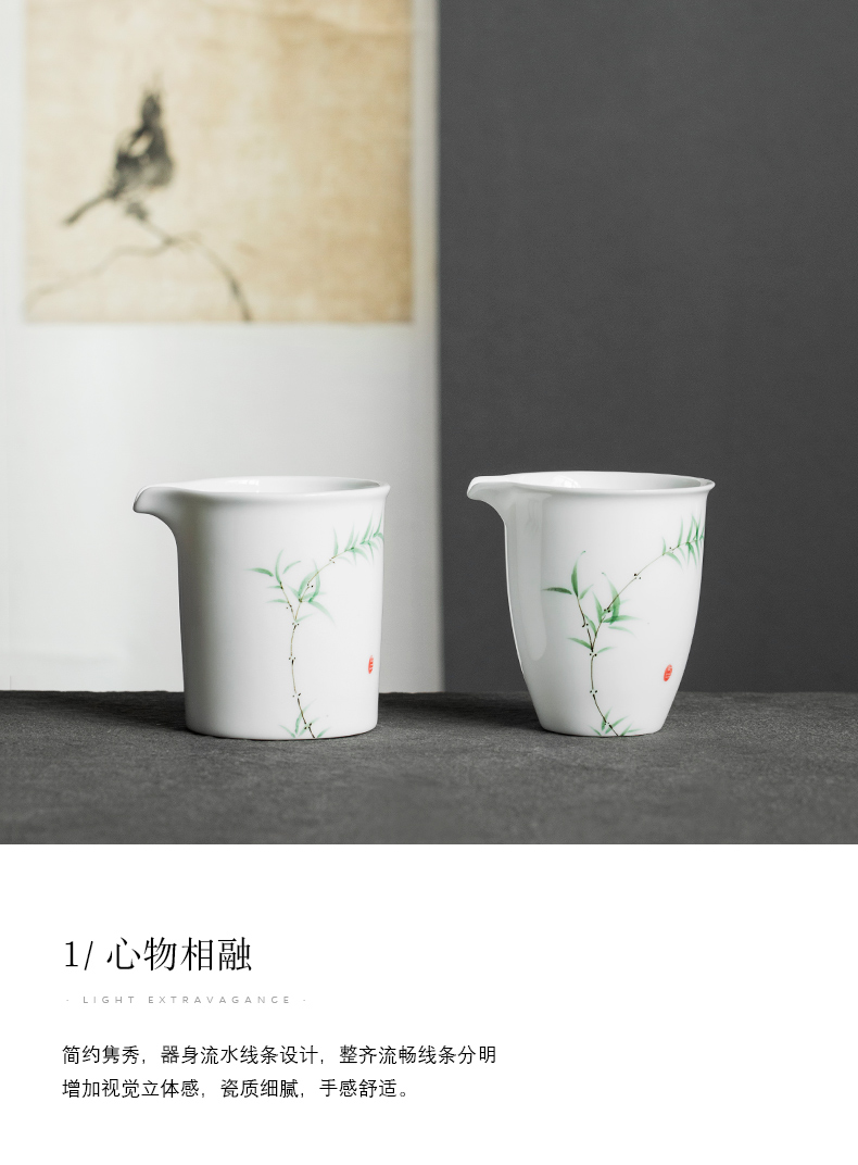 Earth story jingdezhen pure hand - made bamboo under the glaze color fair keller contracted ceramic tea set tea sea