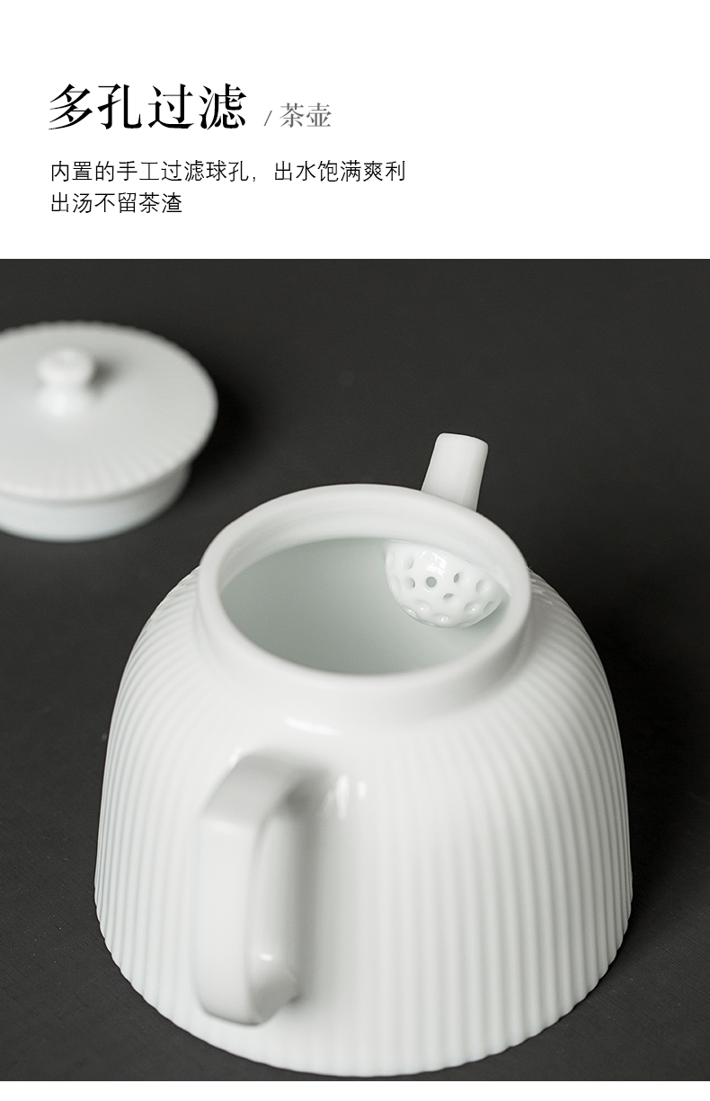 Small sweet white porcelain of jingdezhen ceramic teapot tea teapot is single pot of contracted with filter hole, kung fu tea set home