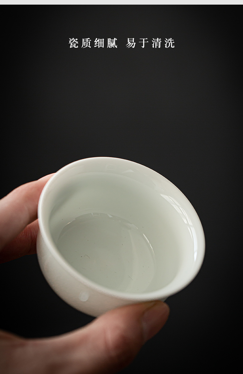 Fragrance - smelling cup suit Japanese sample tea cup cup single cup white porcelain bowl with ceramic cup mat household kung fu tea tea art