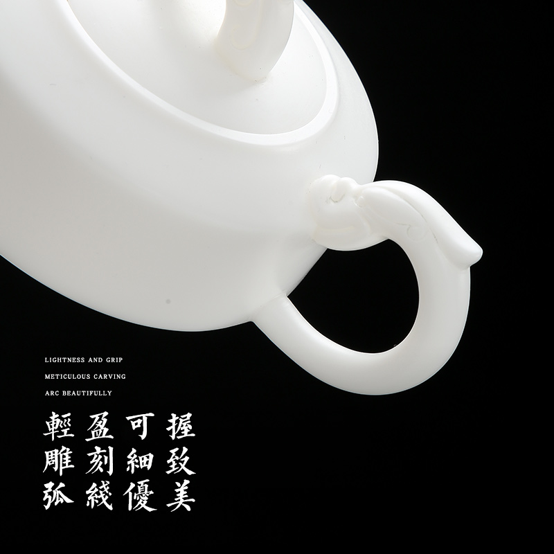 Jingdezhen high - white porcelain biscuit firing manual tea tea ceramic teapot filtering home boss tea high - end gift box