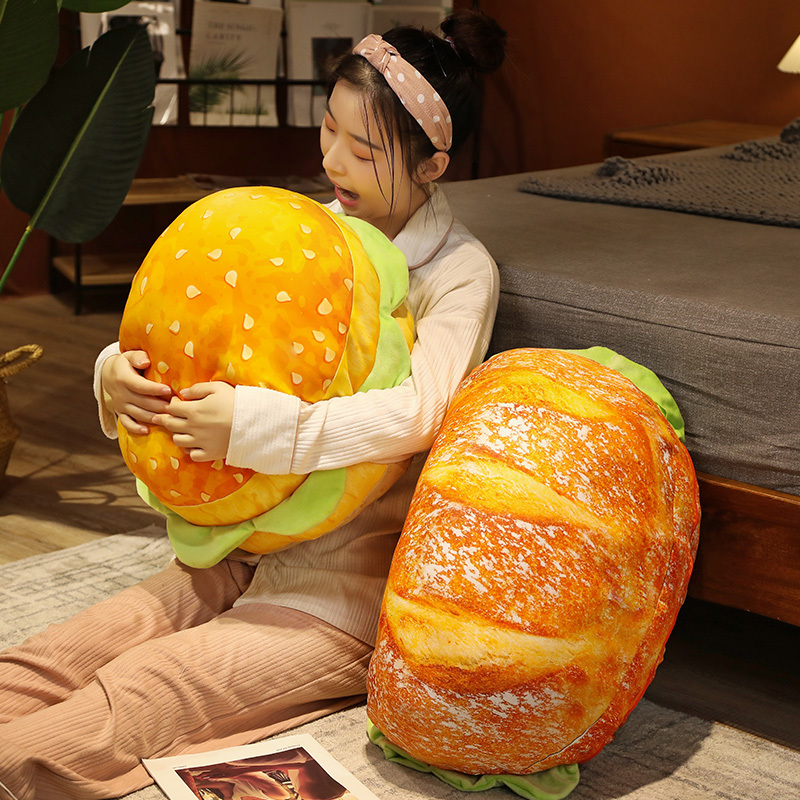 Funny Super Soft Hamburger Pillow Bread Cushion Sofa Cushion Foldable Openable Doll Birthday Gift Funny Super Soft Hamburger Pillow Bread Cushion Sofa Cushion Foldable Openable Doll Birthday Gift