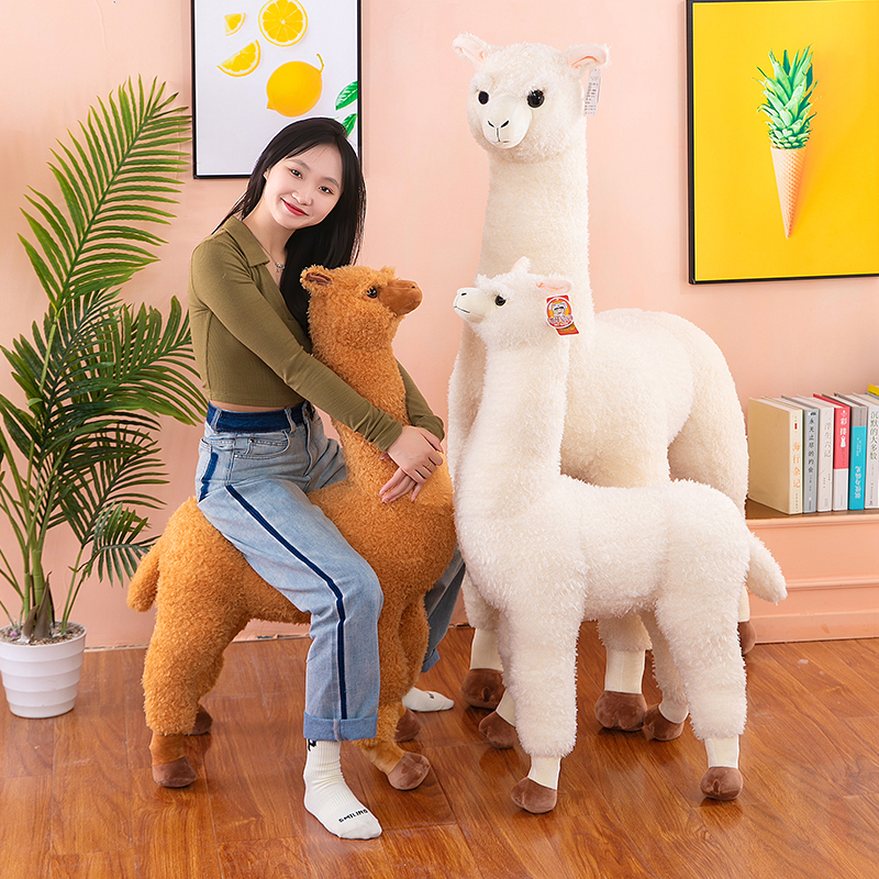 Simulated Cute and Funny Alpaca Plush Toy, Oversized Sheep Riding a Mount, Living Room Decoration for Men Simulated Cute and Funny Alpaca Plush Toy, Oversized Sheep Riding a Mount, Living Room Decoration for Men