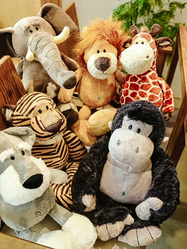 Милая плюшевая игрушка, комфортная кукла, слон, тигр, лев, шимпанзе, подарок на день рождения