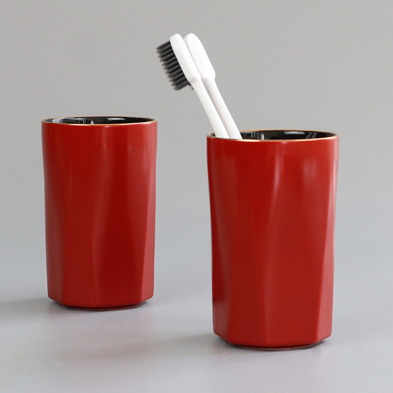 I Swim Newlyweds Cup Couple Pair A Suit Creative Toothbrush Cup Dental Vat Red Toiletry Cup Ceramics