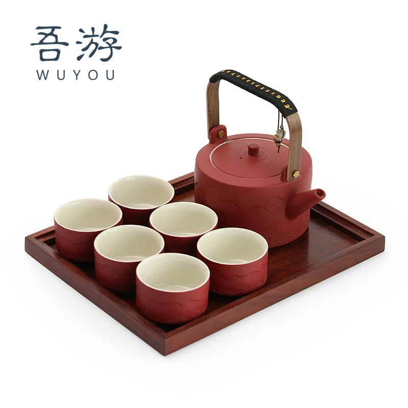 I swam wedding tea set to send new people home upscale creative companion courtesy kutian tea with light lavish tea tray custom-made-Taobao
