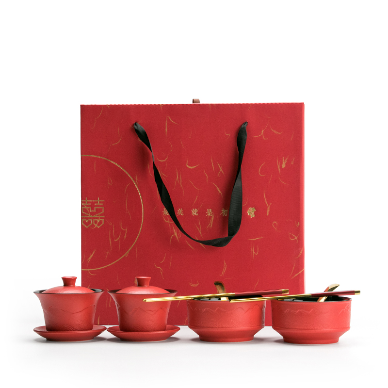 I swam to ceramic cups xi xi cups like chopsticks suit wedding gift to bowl chopsticks wedding supplies of gift box