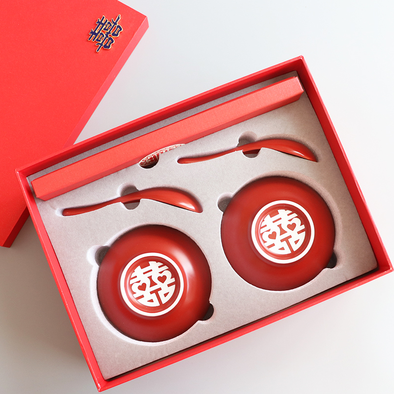 Travel Joy Bowl Wedding Celebration Items New Wedding Gifts Gifts Couple Girlfriends Gifts Custom Pair Bowls Chopsticks Gift Box Sets