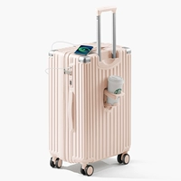 Порошок Сакуры (двойное закрытое отделение для сухого и влажного воздуха + тормозное колесо-амортизатор + двухслойная взрывозащищенная молния + задний подстаканник + USB-интерфейс)