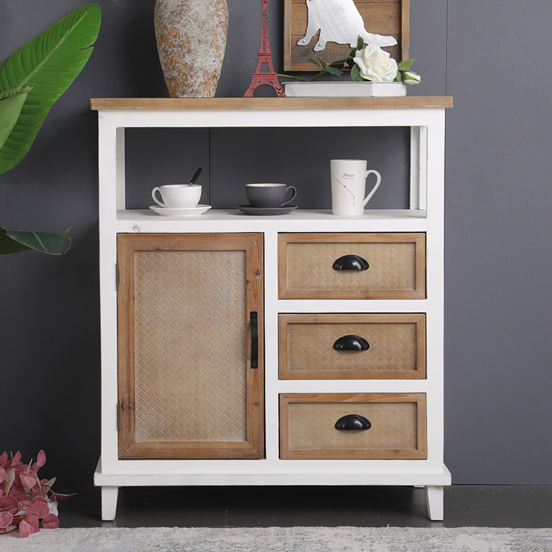 Retro American porch cabinet homestay decorative dining cabinet integrated against the wall household solid wood coffee table side cabinet storage cabinet