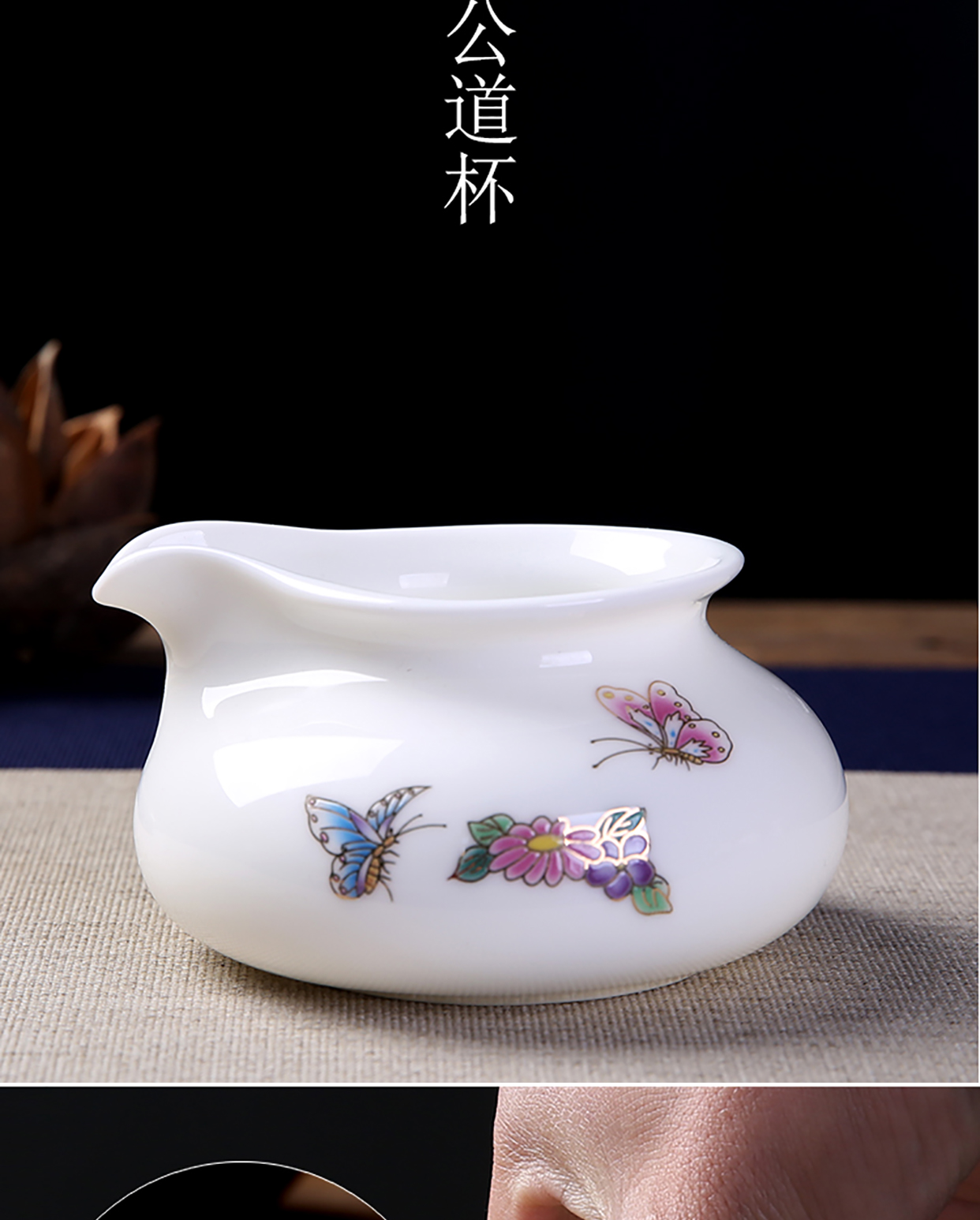 Japanese dehua white porcelain tea set kung fu tea set the whole set of teapot teacup tureen contracted household modern